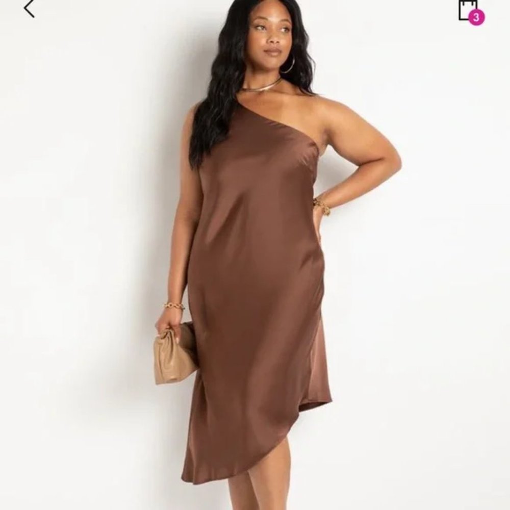 NEW Eloquii One Shoulder Bias Cut Dress